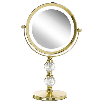 Beliani CLAIRA - Make-up spiegel-Goud-Glas, IJzer