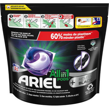 Ariel All in 1 Wasmiddel Pods + Revitablack - Wascapsules - Voor de Zwarte Was - 35 Wasbeurten