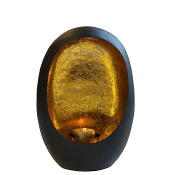 Kandelaar Golden Egg – Zwart/Goud – Large – H 25 cm