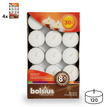 Bolsius - 120 waxinelichtjes - in doos - 8 branduren
