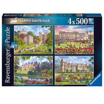 Ravensburger puzzel Happy days: Royal residences - 4 x 500 stukjes