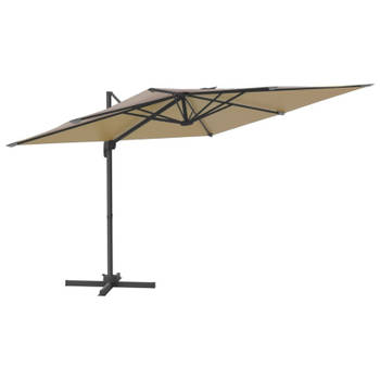 vidaXL Zweefparasol met aluminium paal 300x300 cm taupe