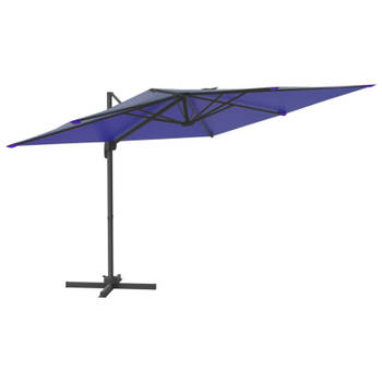 vidaXL Zweefparasol met aluminium paal 400x300 cm azuurblauw