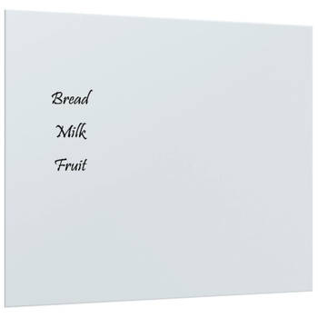 vidaXL Magneetbord voor aan de wand 60x50 cm gehard glas wit