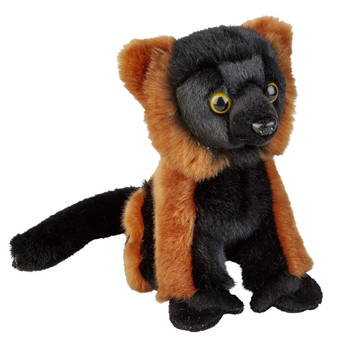 Pluche knuffel dieren rood/zwart Lemur aapje 18 cm - Knuffeldier