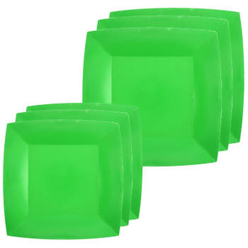 Santex Feestbordjes set - 40x stuks - groen - 18 cm en 23 cm - Feestbordjes