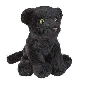 Ravensden Pluche knuffel dier zwarte panter - 15 cm - Speelgoed panters knuffelbeesten - Knuffeldier