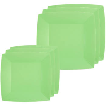 Santex Feestbordjes set - 20x stuks - mint groen - 18 cm en 23 cm - Feestbordjes