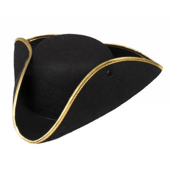 Piratenhoed zwart voor volwassenen - Verkleed hoeden - Volwassenen - Verkleedhoofddeksels