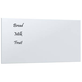 vidaXL Magneetbord voor aan de wand 60x30 cm gehard glas wit