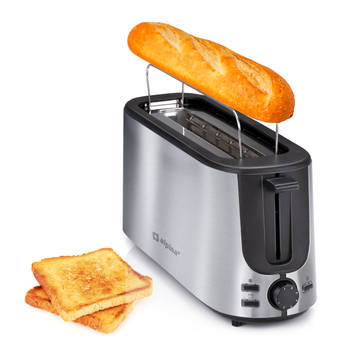 alpina Toaster - Ontdooifunctie - 7 Bruiningsstanden - 230V - RVS - 1000 W - Zilver