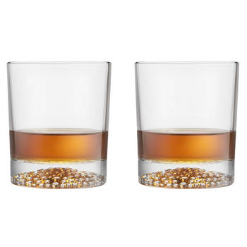 Whisky tumbler glazen - 4x - Artisan serie - transparant - 290 ml - Whiskeyglazen