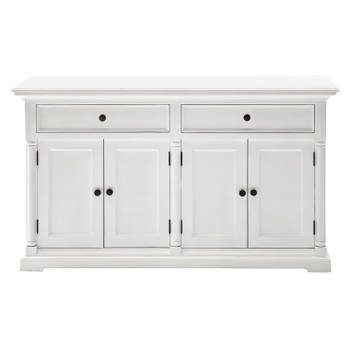 Provence dressoir met 4 deuren en 2 laden, wit.