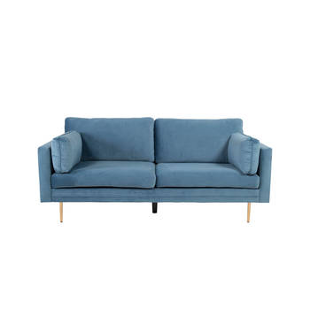 Boom bank 3 persoons velours blauw.