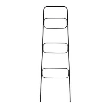 Clayre & Eef Handdoekhouder 50x150 cm Zwart Ijzer Decoratie ladder Zwart Decoratie ladder