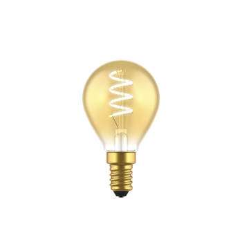 Blokker LED Kogel G45 3W E14 spiraal goud - Dimbaar