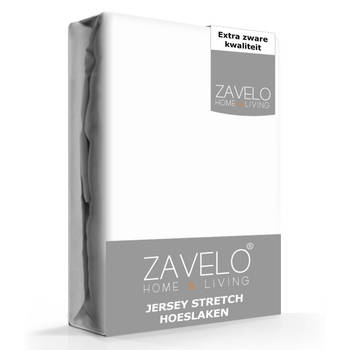Zavelo® Jersey Hoeslaken Wit-2-persoons (140x200 cm)
