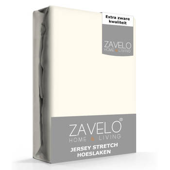 Zavelo® Jersey Hoeslaken Ivoor-2-persoons (140x200 cm)