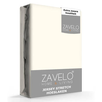 Zavelo® Jersey Hoeslaken Ivoor-Lits-jumeaux (180x200 cm)