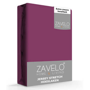 Zavelo® Jersey Hoeslaken Paars-2-persoons (140x200 cm)