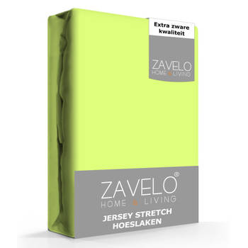 Zavelo® Jersey Hoeslaken Lime-2-persoons (140x200 cm)
