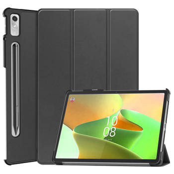 Basey Lenovo Tab P11 Pro (2e Gen) Hoesje Kunstleer Hoes Case Cover -Zwart