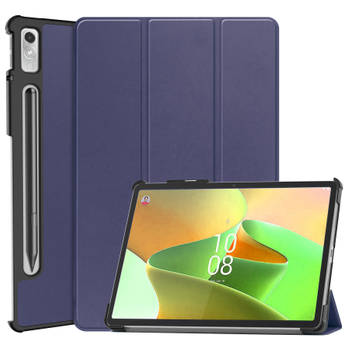 Basey Lenovo Tab P11 Pro (2e Gen) Hoesje Kunstleer Hoes Case Cover -Donkerblauw