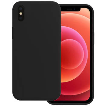 Basey iPhone XS Hoesje Siliconen Back Cover Case - iPhone XS Hoes Silicone Case Hoesje - Zwart