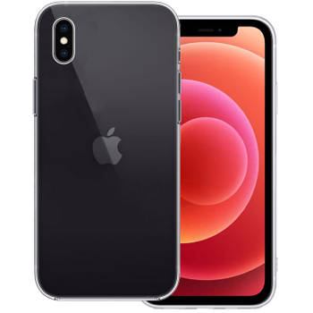 Basey iPhone XS Hoesje Siliconen Back Cover Case - iPhone XS Hoes Silicone Case Hoesje - Transparant