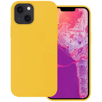 Basey iPhone 14 Plus Hoesje Siliconen Back Cover Case - iPhone 14 Plus Hoes Silicone Case Hoesje - Geel