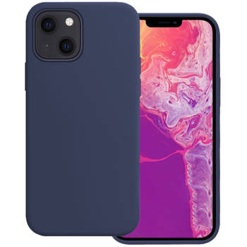 Basey iPhone 14 Plus Hoesje Siliconen Hoes Case Cover -Donkerblauw