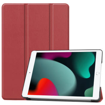 Basey iPad 10.2 2020 Hoesje Kunstleer Hoes Case Cover -Donkerrood