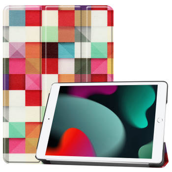 Basey iPad 10.2 2020 Hoes Book Case Hoesje - iPad 10.2 2020 Hoesje Hard Cover Case Hoes - Blokken