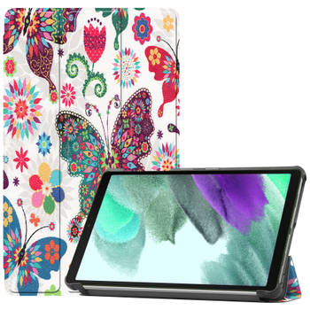Basey Samsung Galaxy Tab S6 Lite Hoesje Kunstleer Hoes Case Cover -Vlinders