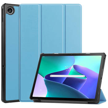 Basey Lenovo Tab M10 Plus (3e Gen) Hoesje Kunstleer Hoes Case Cover -Lichtblauw