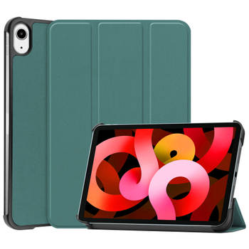 Basey iPad Air 2022 (5e generatie) Hoesje Kunstleer Hoes Case Cover -Donkergroen