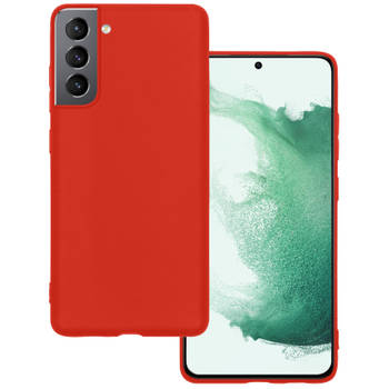 Basey Samsung Galaxy S22 Plus Hoesje Siliconen Hoes Case Cover -Rood