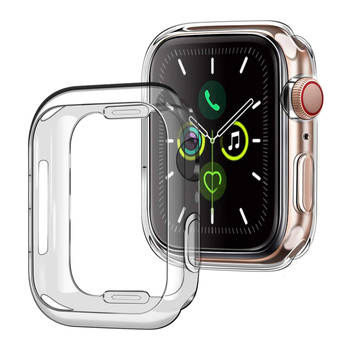 Basey Apple Watch SE (44 mm) Hoesje Siliconen Hoes Case Cover -Transparant