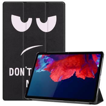 Basey Lenovo Tab P11 Hoesje Kunstleer Hoes Case Cover -Don't Touch Me