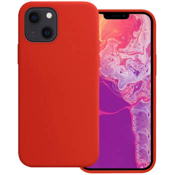 Basey iPhone 13 Mini Hoesje Silicone Case - iPhone 13 Mini Case Rood Siliconen Hoes - iPhone 13 Mini Hoes Cover - Rood