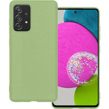 Basey Samsung Galaxy A52 Hoesje Siliconen Hoes Case Cover -Groen