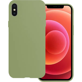 Basey iPhone Xs Max Hoesje Siliconen - iPhone Xs Max Case Back Cover Silicone - Groen