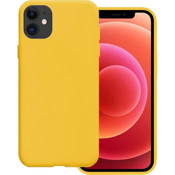 Basey iPhone 11 Hoesje Siliconen Case Back Cover - iPhone 11 Hoes Cover Silicone - Geel - 2x