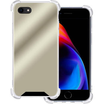 Basey iPhone SE 2020 Hoesje Spiegel - iPhone SE 2020 Hoes Shock Case Back Cover - Goud