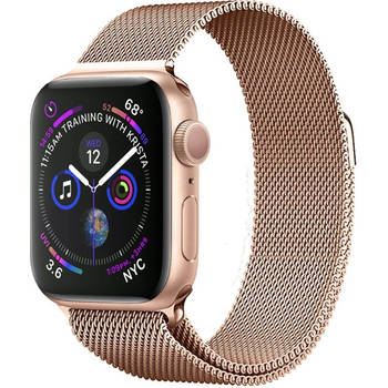 Basey Apple Watch 1-8 / SE - 38/40/41 mm Bandje Milanees Milanese band Smart watch Bandje RVS