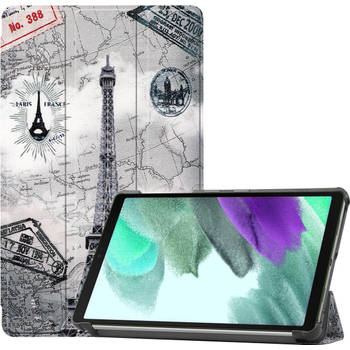 Basey Samsung Galaxy Tab A7 Lite Hoesje Kunstleer Hoes Case Cover -Eiffeltoren