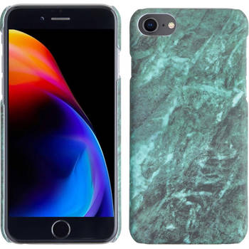 Basey iPhone 7/8 Hoesje Marmer Case Marmeren Cover Hoes Groen Marmer Hardcover