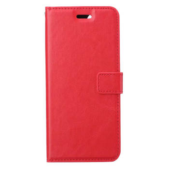 Basey iPhone 14 Pro Hoesje Book Case Kunstleer Cover Hoes -Rood