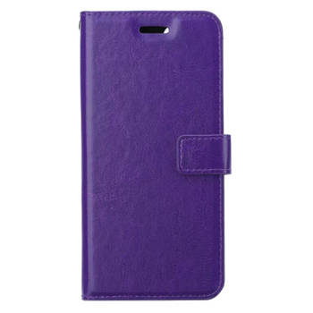 Basey iPhone 14 Plus Hoesje Book Case Kunstleer Cover Hoes -Paars