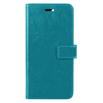 Basey iPhone 14 Hoesje Book Case Kunstleer Cover Hoes -Turquoise